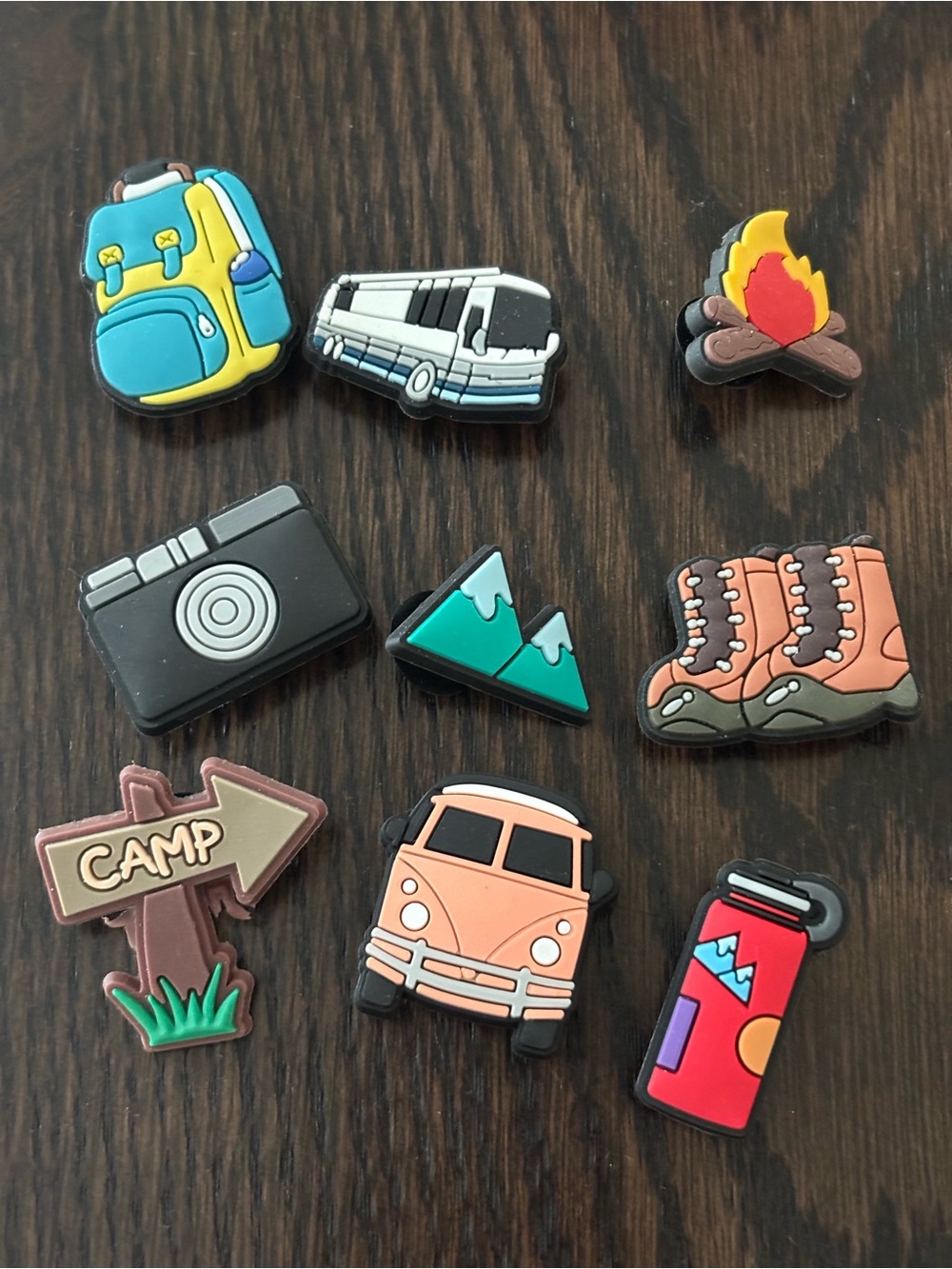 Camping Shoe Charms - Set of 9